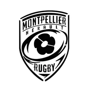 Écusson Montpellier Hérault Rugby au design dynamique pour tatouage temporaire moderne