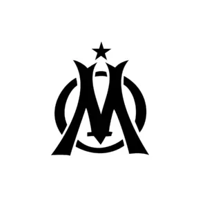 Logo Olympique de Marseille stylisé avec étoile pour tatouage temporaire supporter passionné