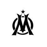 Logo Olympique de Marseille stylisé avec étoile pour tatouage temporaire supporter passionné