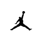 Silhouette joueur de basket style jumpman pour tatouage temporaire dynamique