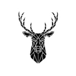 Cerf origami géométrique au style angulaire pour tatouage temporaire moderne élégant