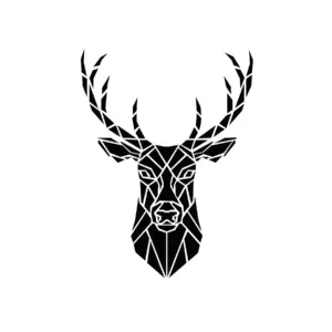 Cerf origami géométrique au style angulaire pour tatouage temporaire moderne élégant