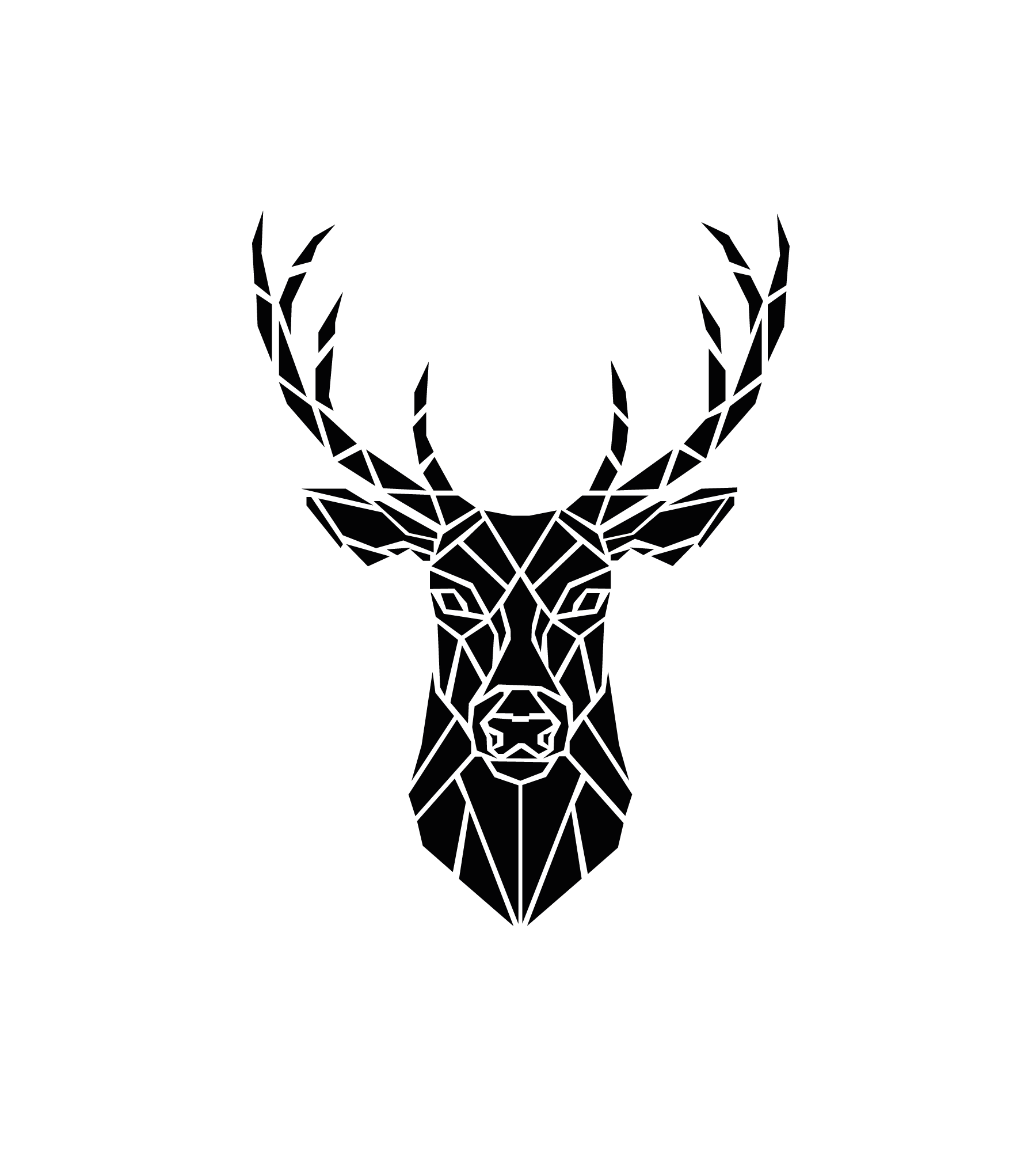 Cerf origami géométrique au style angulaire pour tatouage temporaire moderne élégant