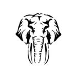 Éléphant stylisé aux longues défenses pour tatouage temporaire élégant et puissant