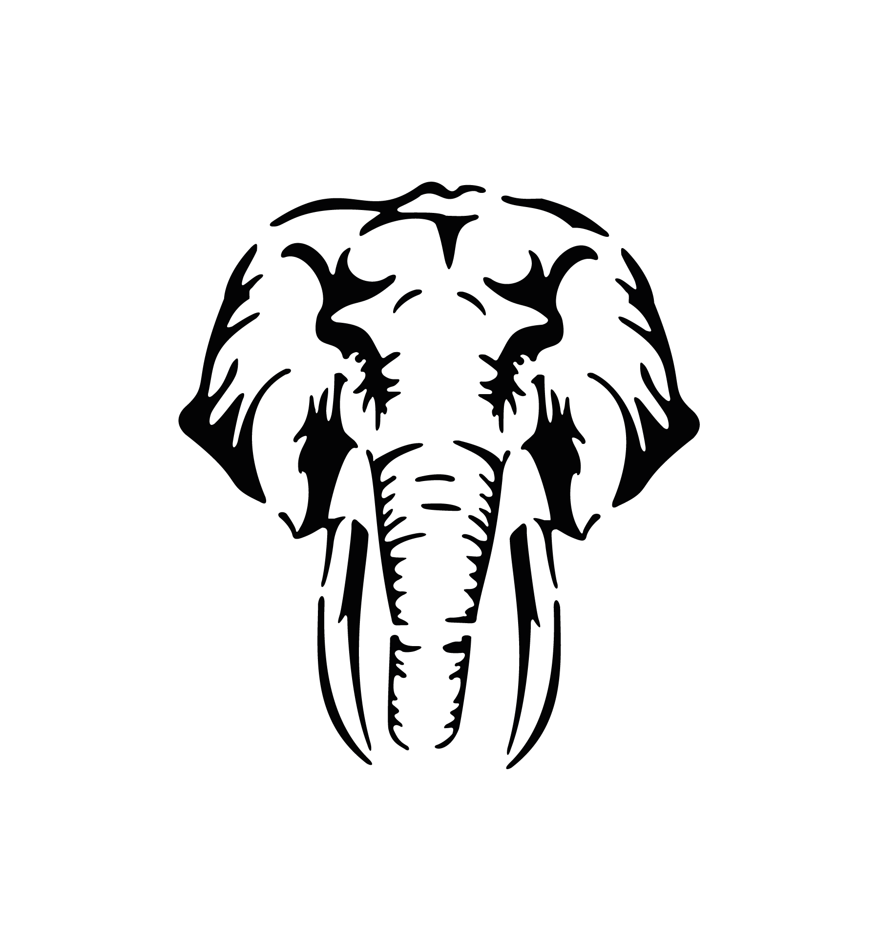 Éléphant Majestueux Stylisé – Pochoir Tatouage Éphémère Animalier