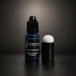 Encre longue durée bleue 10 ml pour tatouage temporaire avec applicateur mousse, tenue jusqu’à 15 jours, résistante à l’eau et aux frottements légers