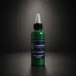 Flacon de 100 ml d’encre verte à séchage rapide pour tatouage temporaire avec tenue jusqu’à 7 jours.