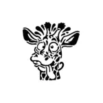 Girafe aux grands yeux faisant une grimace amusante pour tatouage temporaire humoristique