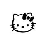 Visage Hello Kitty avec nœud pour tatouage temporaire kawaii délicat