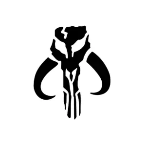 Casque du Mandalorien au rendu détaillé pour tatouage temporaire galactique