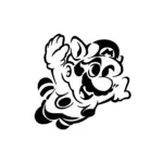 Mario en plein saut dynamique pour tatouage temporaire Nintendo rétro énergique