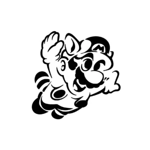 Mario en plein saut dynamique pour tatouage temporaire Nintendo rétro énergique