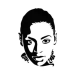Portrait de Beyoncé au style graphique pour tatouage temporaire inspiré de la musique pop