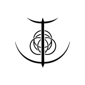 Rune Elden Ring circulaire aux lignes puissantes pour tatouage temporaire fantasy intense