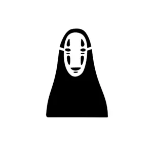 Sans-Visage sombre et minimaliste pour tatouage temporaire inspiré du Voyage de Chihiro