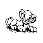Simba bébé allongé pour tatouage temporaire inspiré du Roi Lion