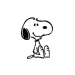 Snoopy assis calmement pour tatouage temporaire inspiré de l’univers Peanuts