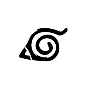 Symbole Konoha en spirale au tracé épuré pour tatouage temporaire Naruto