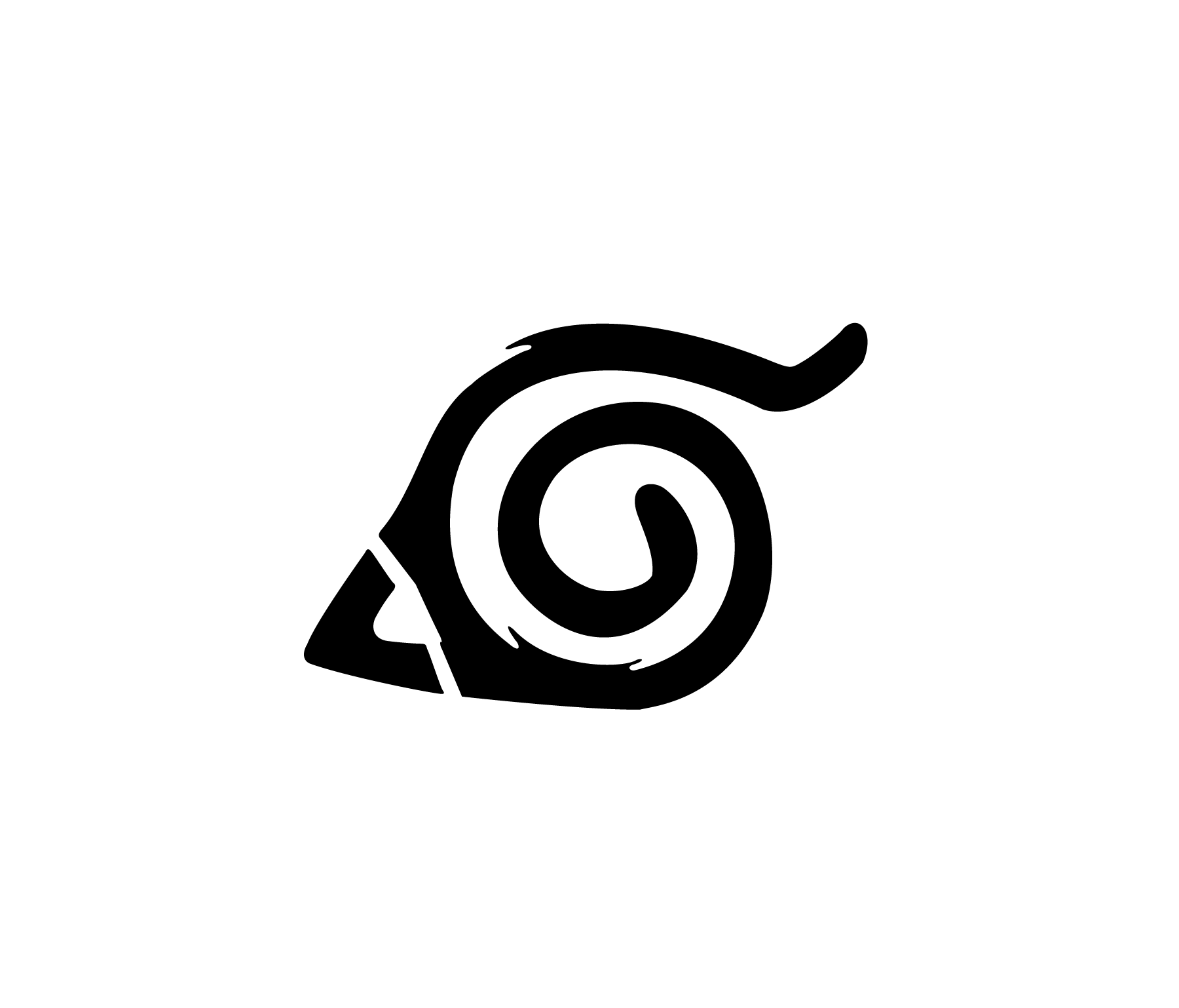 Symbole Konoha en spirale au tracé épuré pour tatouage temporaire Naruto