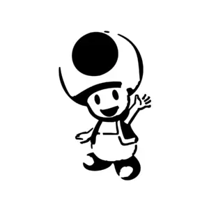 Toad souriant faisant signe pour tatouage temporaire Nintendo joyeux
