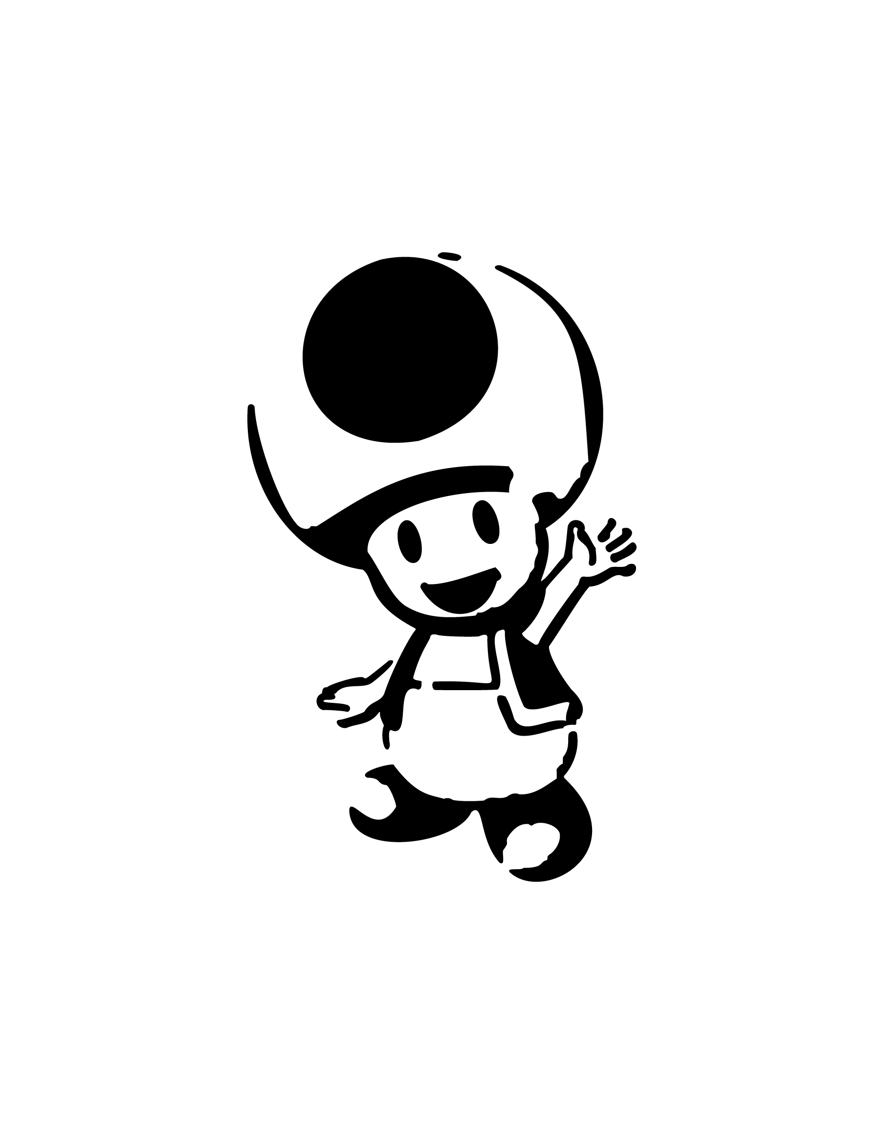 Toad souriant faisant signe pour tatouage temporaire Nintendo joyeux
