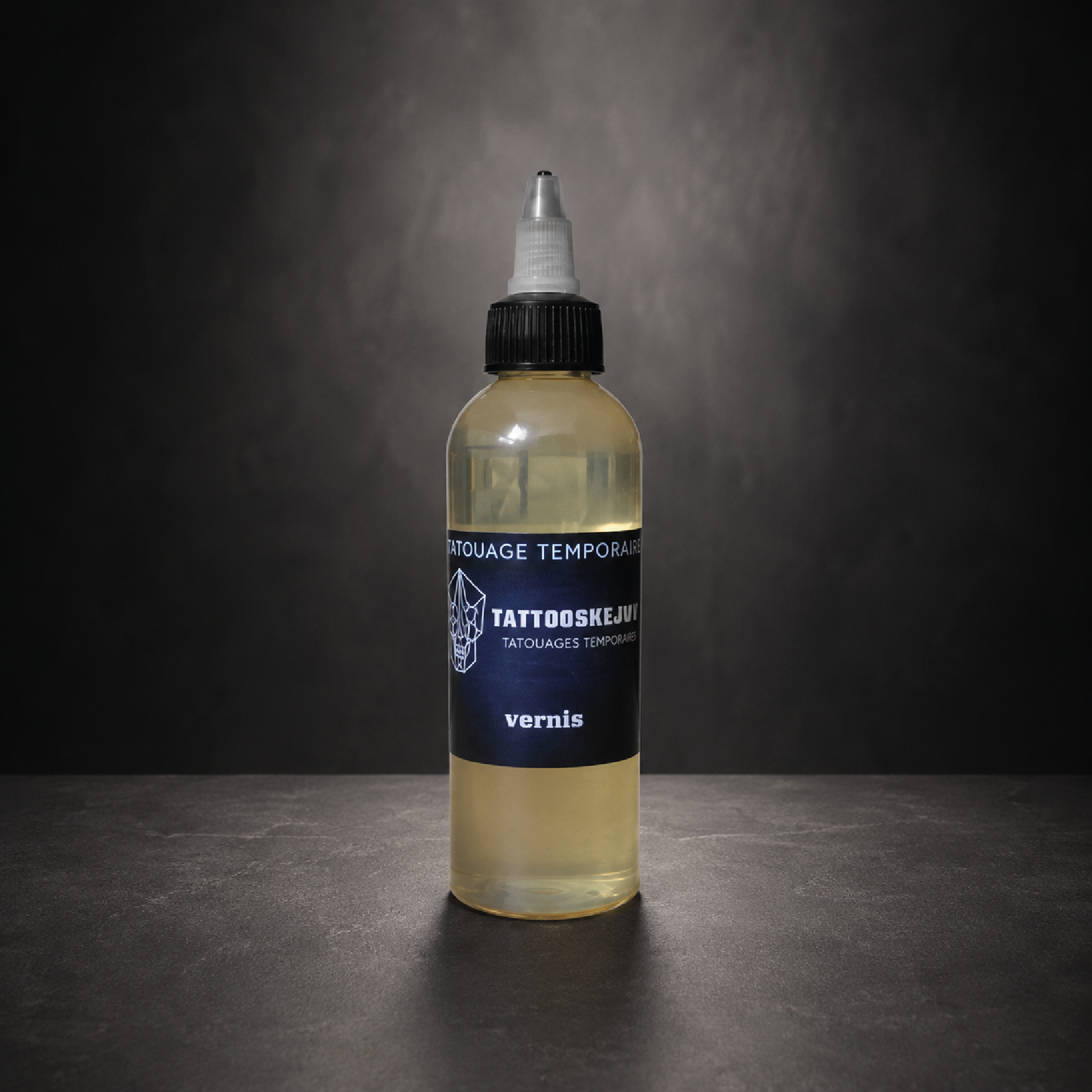Vernis fixateur 100 ml pour tatouage temporaire, à appliquer à l’aérographe pour prolonger la tenue des tatouages réalisés avec l’encre à séchage rapide
