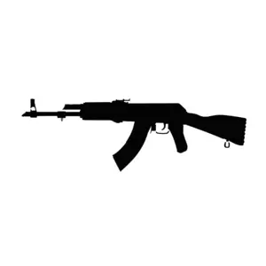Silhouette AK-47 aux lignes nettes pour tatouage temporaire graphique