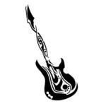 Guitare électrique ornementale stylisée pour tatouage temporaire inspiré de la musique et de la créativité artistique