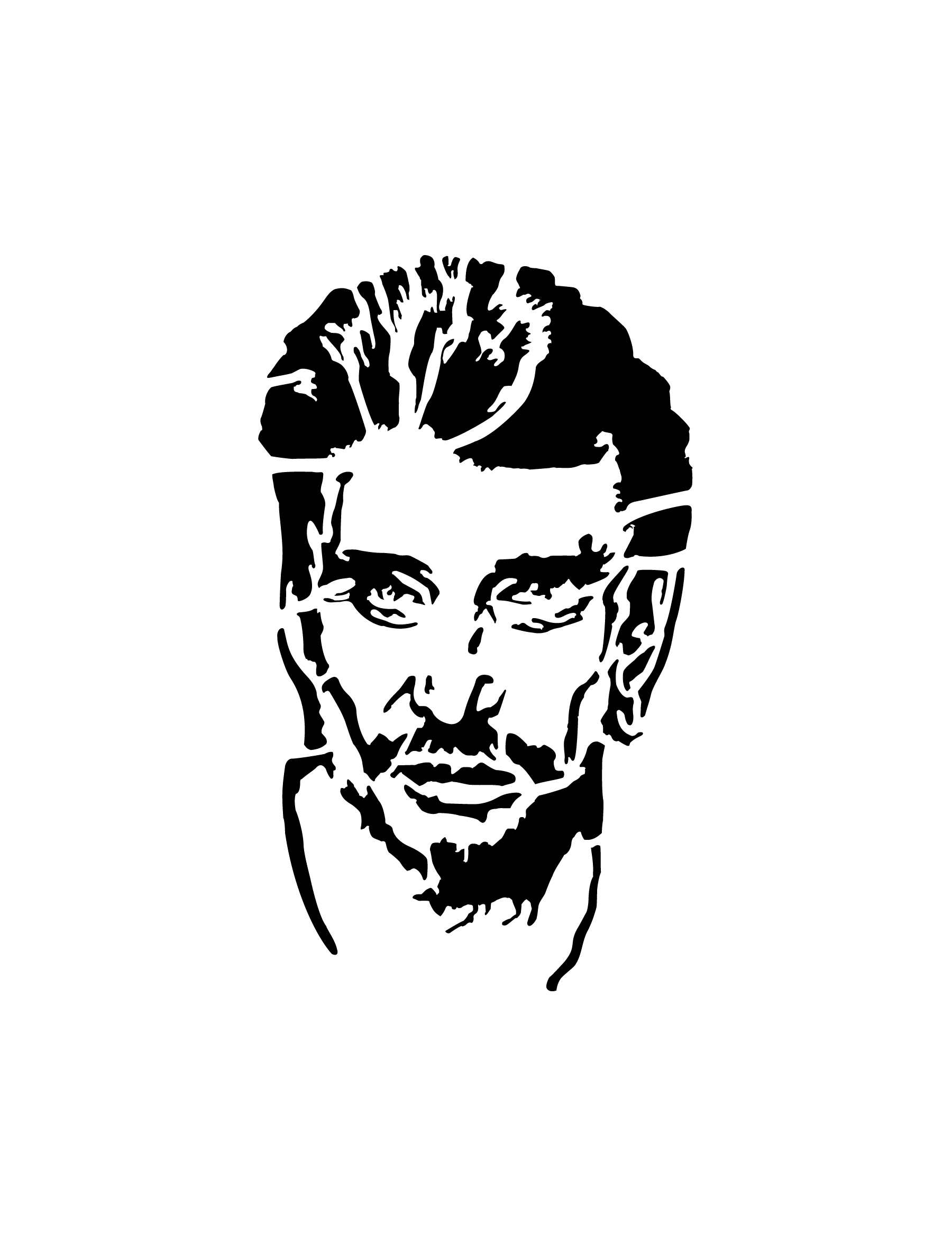 Portrait Johny Halliday au regard intense pour tatouage temporaire rock