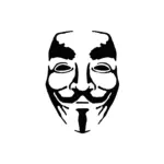 Masque Anonymous au regard énigmatique pour tatouage temporaire graphique