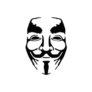 Masque Anonymous au regard énigmatique pour tatouage temporaire graphique