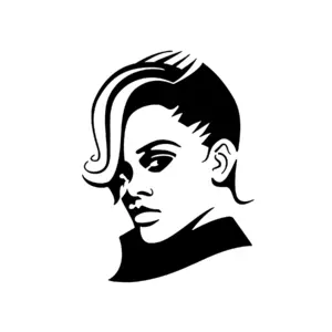 Portrait Rihanna au style contemporain pour tatouage temporaire moderne et élégant