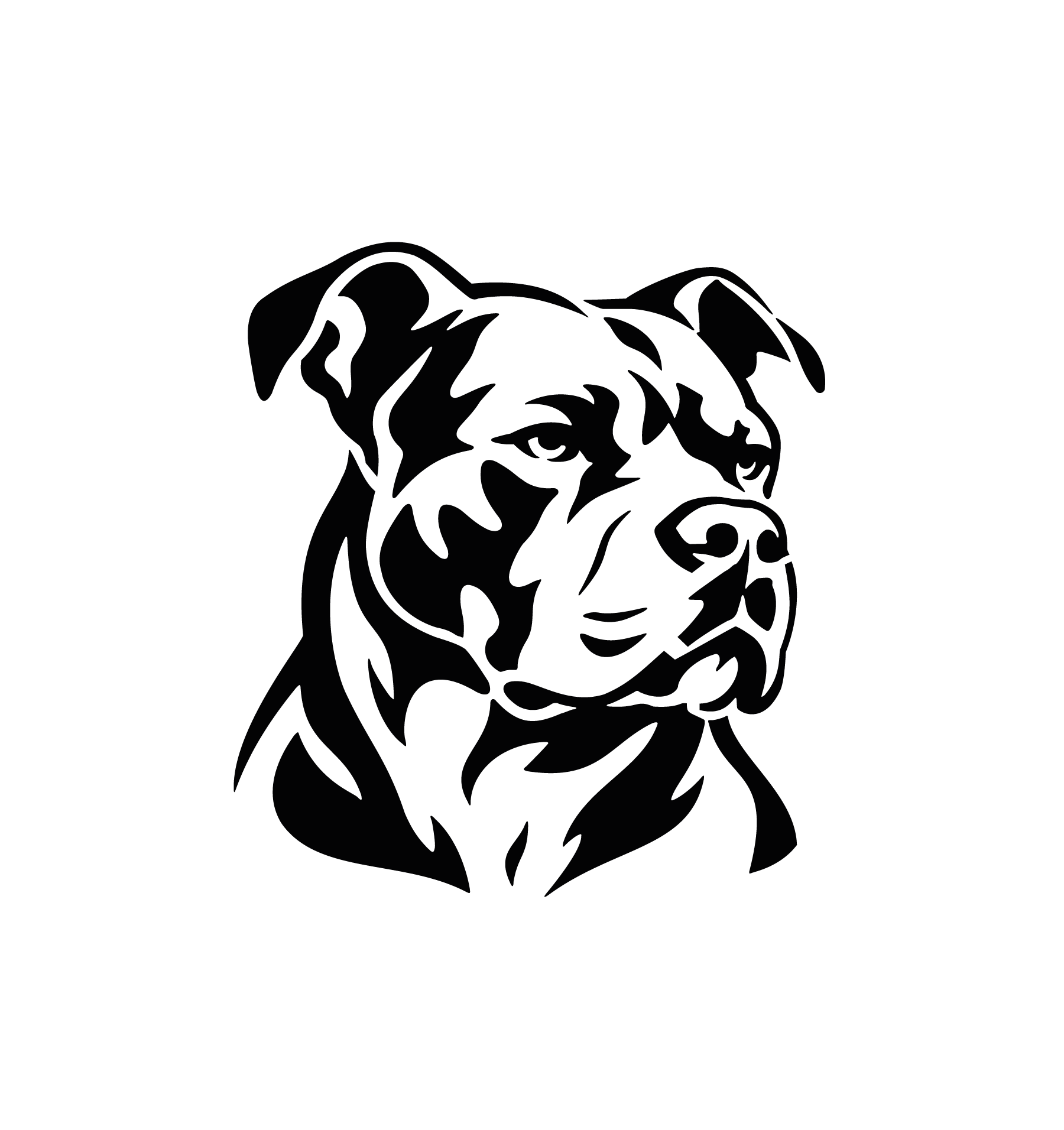 Portrait de Staffordshire puissant pour tatouage temporaire au style affirmé