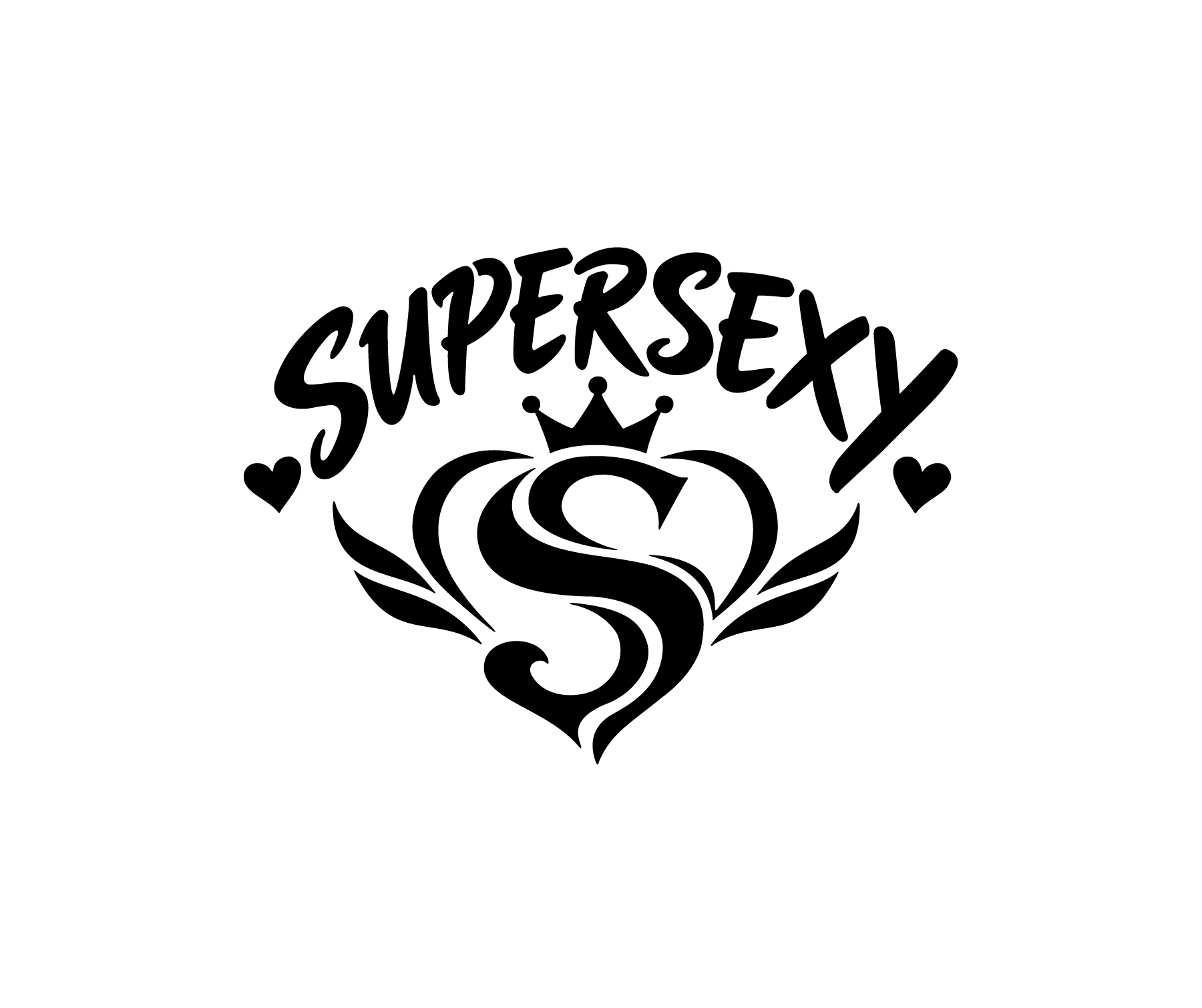 Super Sexy avec cœur couronné graphique pour tatouage temporaire audacieux