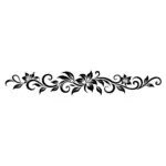 Pochoir tatouage éphémère tour de bras floral avec trois fleurs stylisées, feuilles et volutes élégantes.