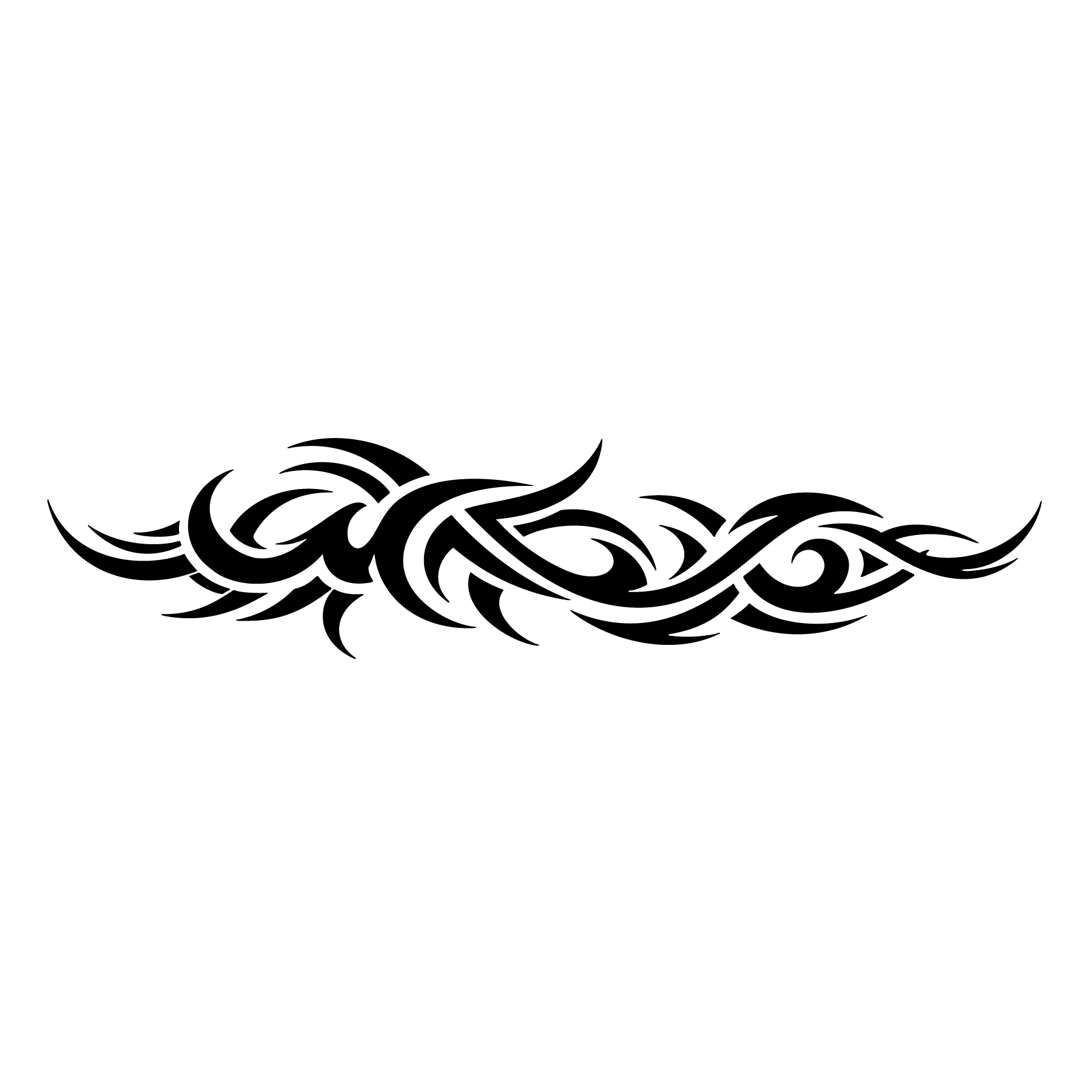 Tribal Courbes Acérées – Pochoir Tatouage Éphémère Tour de Bras Puissant